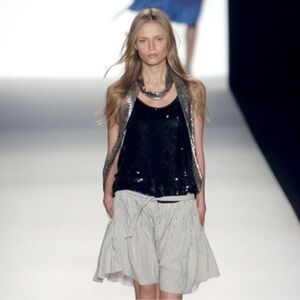 Chloe’ Phoebe Philo Net-A-Porter Runaway Preppy Seersucker Sash Skirt
